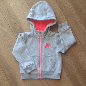 Nike Kids Gray and Pink Hoodie